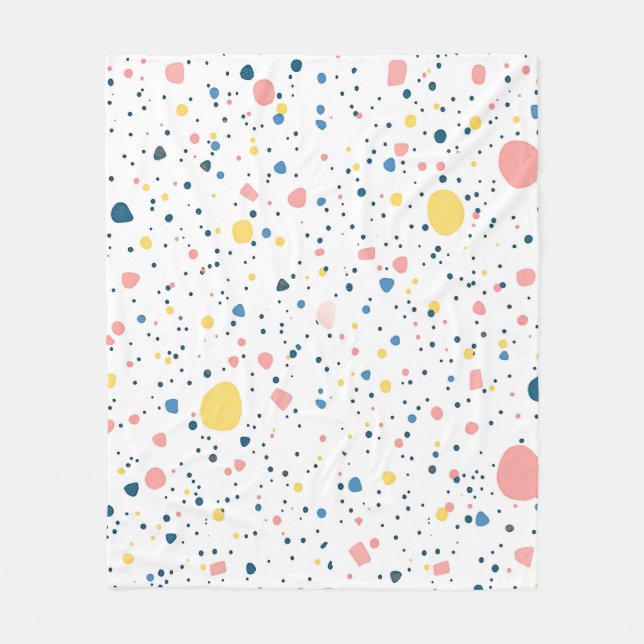 Modern Terrazzo Confetti Dots Pattern Pastel Fleece Blanket (Front)