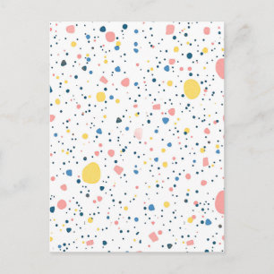 Modern Terrazzo Confetti Dots Pattern Pastel Postcard