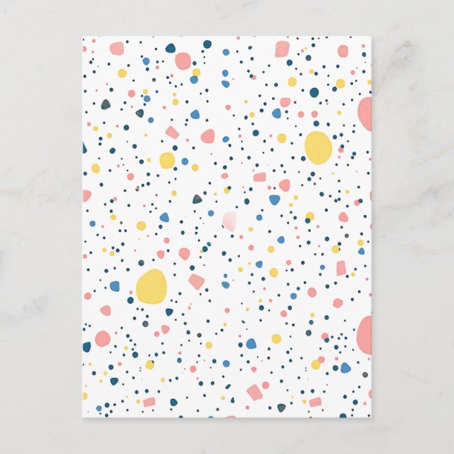 Modern Terrazzo Confetti Dots Pattern Pastel Postcard (Front)