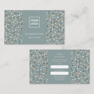 Modern Terrazzo Hair Stylist Referral Card