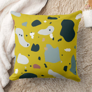 Modern Terrazzo Pattern – Abstract Mid Century Sea Cushion