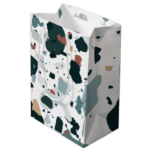 Modern Terrazzo Pattern – Abstract Mid Century Sea Medium Gift Bag