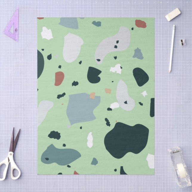 Modern Terrazzo Pattern – Abstract Mid Century Sea Tissue Paper (Craft)