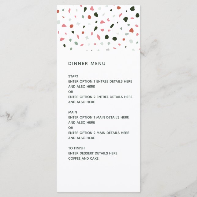 Modern Terrazzo Pattern Wedding Menu (Front)