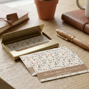 Modern Terrazzo Rock like Pattern Art deco Business Card