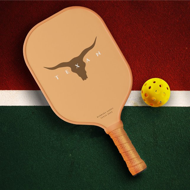 Modern Texas Longhorn Pickleball Team Name   Paddle (Modern Texas Longhorn Pickleball Team Name BROWN Pickleball Paddle
)