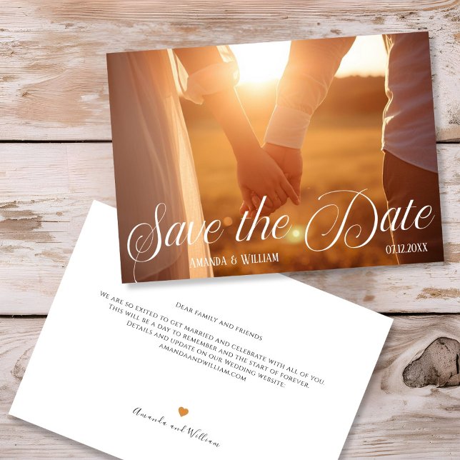 Modern Text and Photo Wedding Save The Date (Modern Text and Photo Wedding Save The Date)