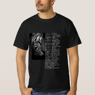 Modern text animal print tiger imformative black T-Shirt