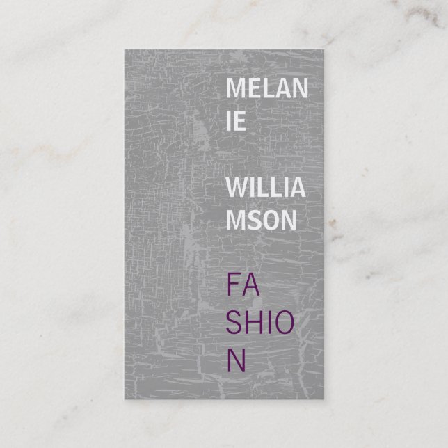 Modern Text Design / Marbled Grey Business Card (Front)