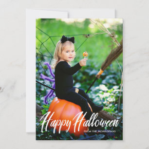Modern Text Halloween Full Bleed Photo Card