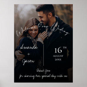 Modern Text Overlay Photo Wedding Welcome  Poster