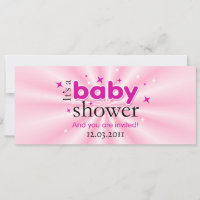 Modern Text Pink Stars Funny Baby Shower Party