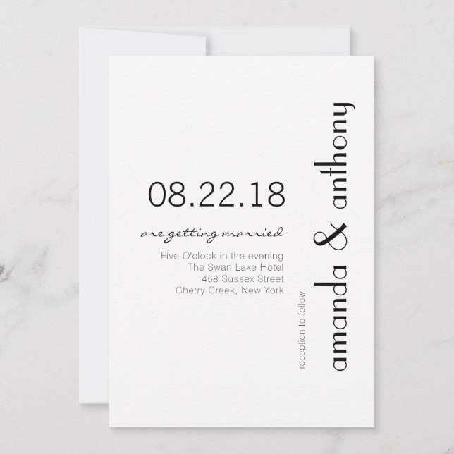 Modern Text Wedding Invitation (Front)