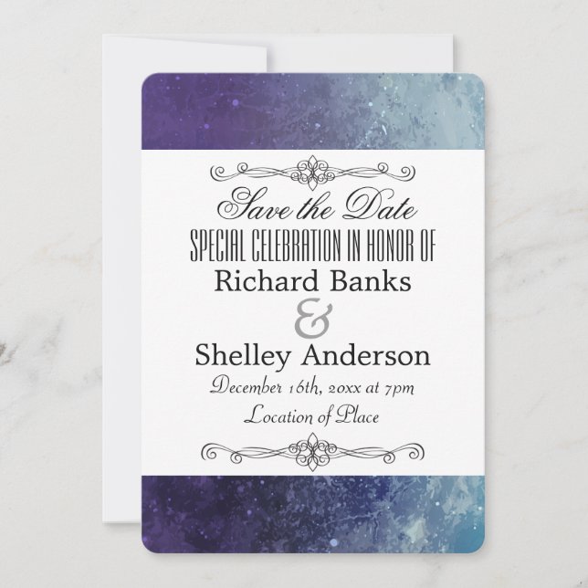 Modern Texture Fancy Save The Date (Front)