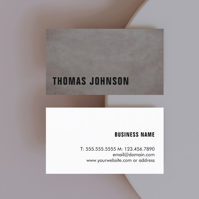 Modern Texture Grey Bold Consultant Business Card (Creator Uploaded)