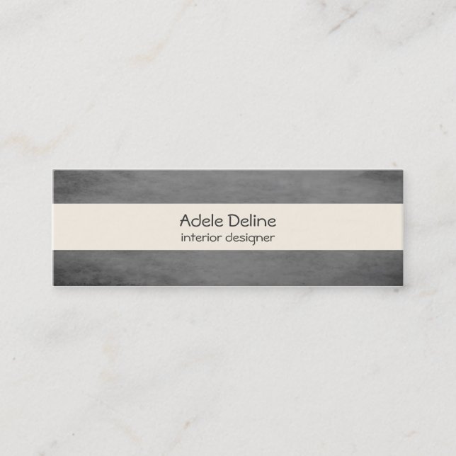 Modern Texture Grey Interior Designer Mini Business Card (Front)