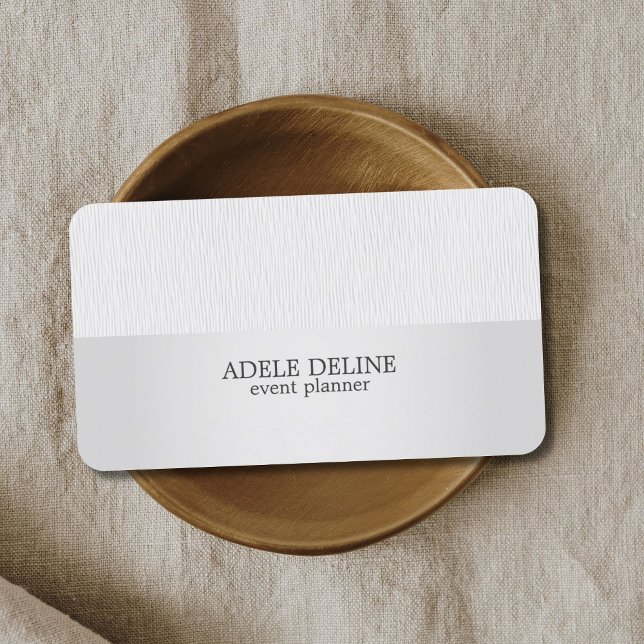 Modern Texture Grey Silver Event Planner Business Card (Creator Uploaded)