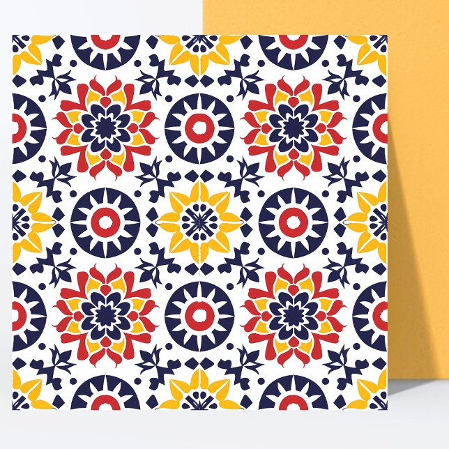 Modern Texture Mexican Papel Picado Colourful  Ceramic Tile (Creator Uploaded)