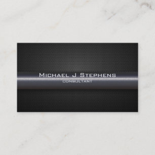 Modern Texture Pattern Simple Black and Silver Business Card