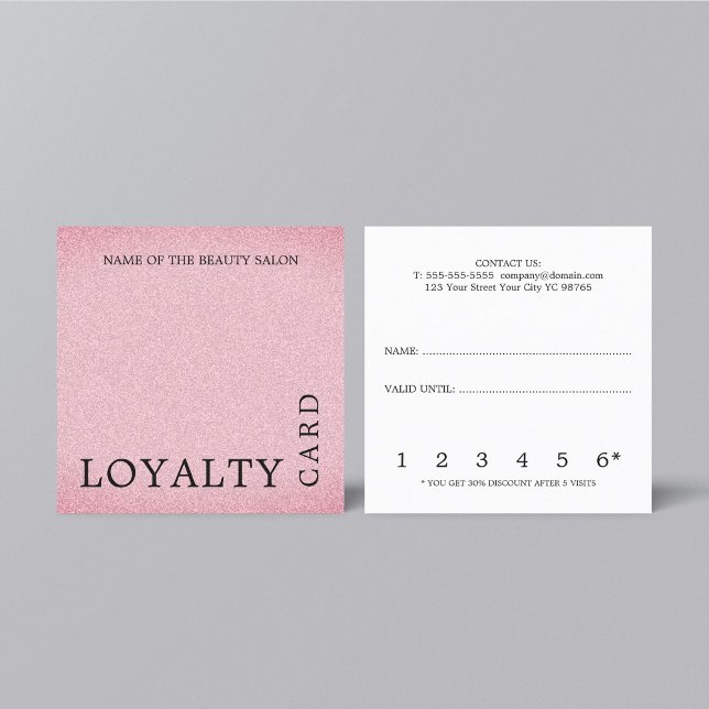 Modern Texture Pink Beauty Loyalty Card (Creator Uploaded)