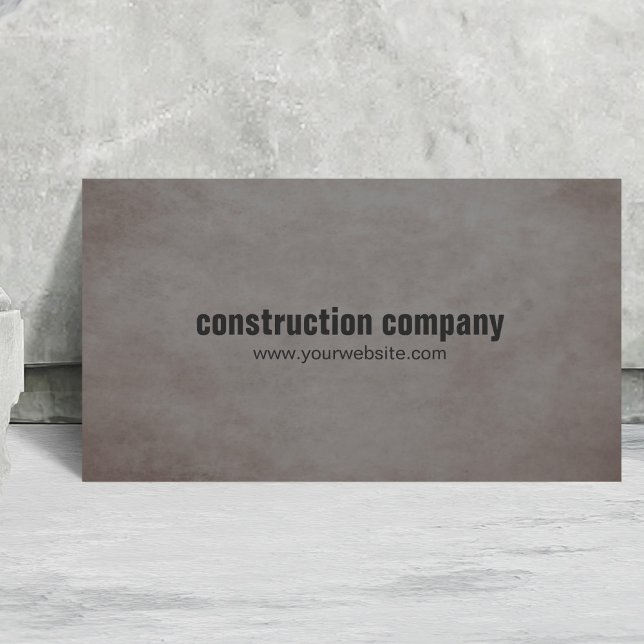 Modern Texture Stone Dark Construction Business Card (Creator Uploaded)