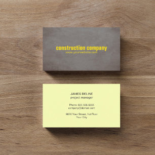 Modern Texture Stone Yellow Construction Business Card