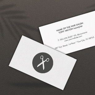 Modern Texture White Scissor Hairstylist Business Card