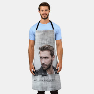 Modern Textured Grey Photo Apron