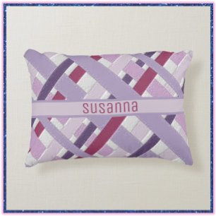 Modern Textured Mauve Striped  Decorative Cushion