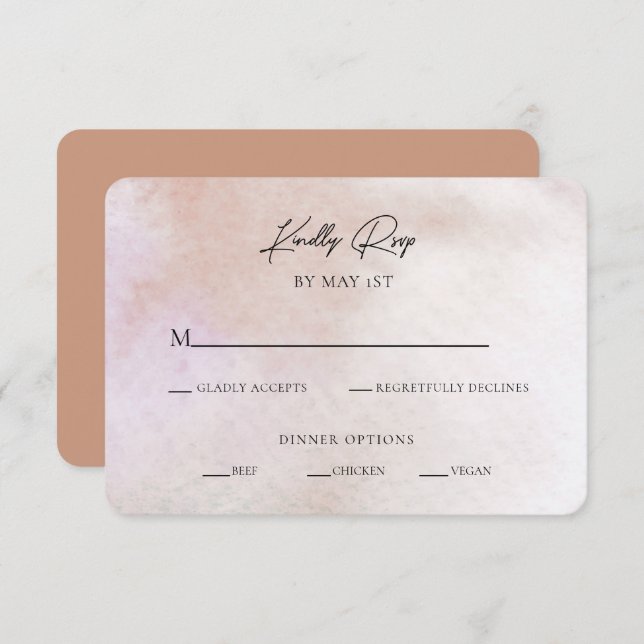 Modern Textured Minimalist RSVP Enclosure Card (Front/Back)