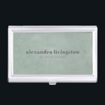 Modern Textured Sage Green Watercolor Custom  Business Card Holder<br><div class="desc">Modern Textured Sage Green Abstract Watercolor Professional Custom Business Card Case</div>