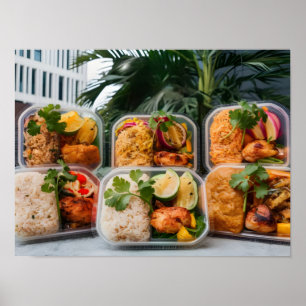 Modern Thai Food Lunch Boxes Poster