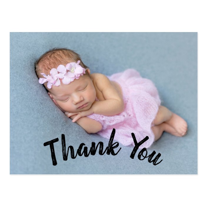 Modern Thank You Baby Birth Announcement Postcard