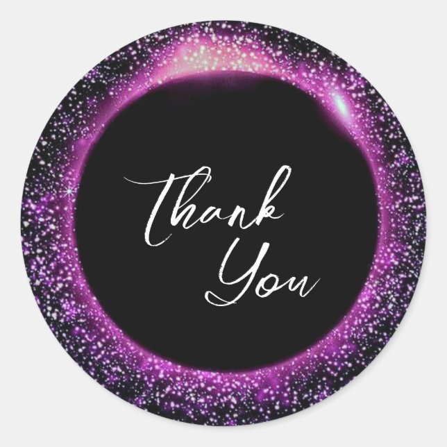Modern Thank You Classic Round Sticker (Front)