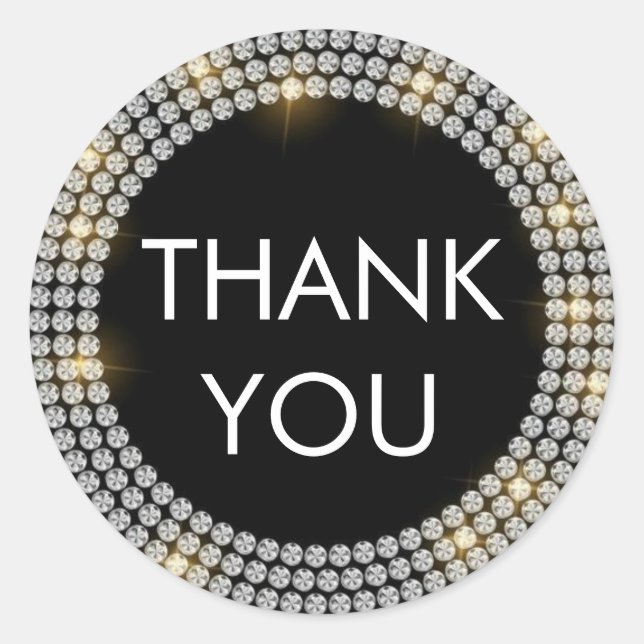 Modern Thank You Classic Round Sticker (Front)