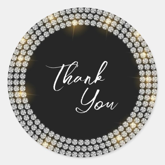 Modern Thank You Classic Round Sticker (Front)