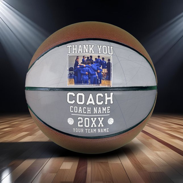 Modern Thank you Coach Sign Team Photo Basketball (Creator Uploaded)