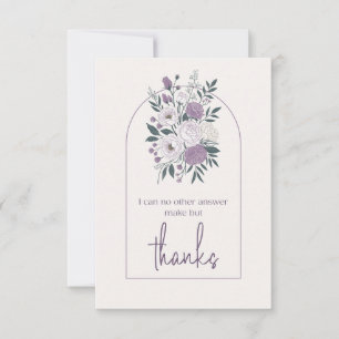 Modern Thank You Elegant Lavender Floral Arch Card