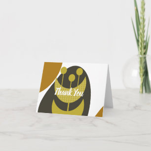 Modern Thank You Floral Abstract Shapes Card
