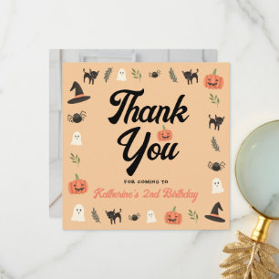 Modern Thank You For Coming Halloween Birthday Card