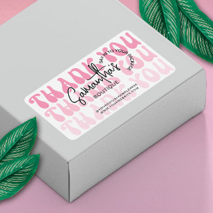 Modern Thank You For Purchase Retro Pink Shipping