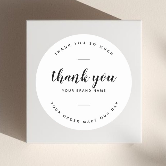 Modern thank you for your order packaging  classic round sticker (Creator Uploaded)