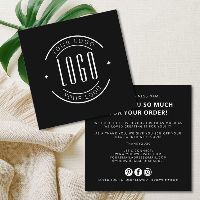 Modern thank you for your order simple logo square business card (Creator Uploaded)