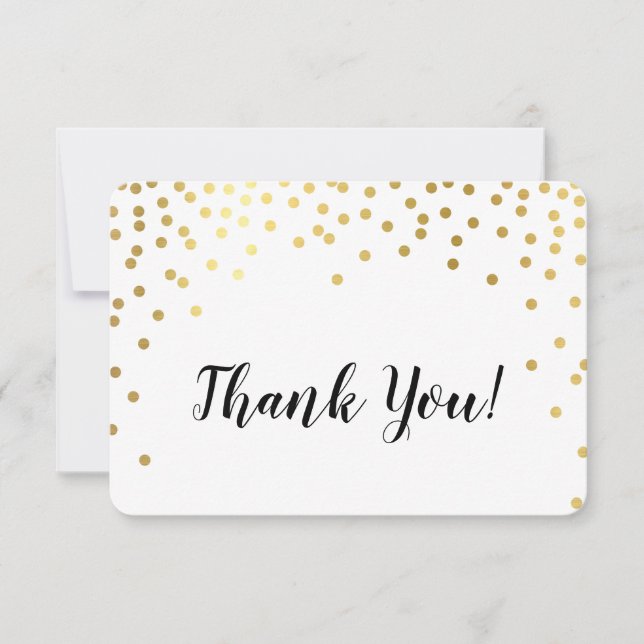 MODERN THANK YOU glamourous chic gold confetti spo (Front)