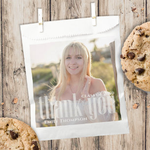 Modern Thank You Graduation Party Custom Treat Favour Bag