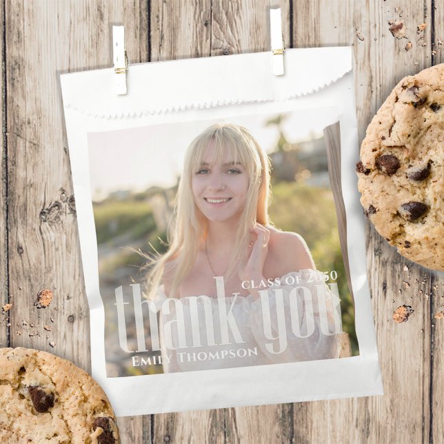 Modern Thank You Graduation Party Custom Treat Favour Bag (Creator Uploaded)