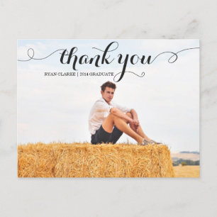 MODERN THANK YOU GRADUATION POST CARD