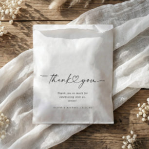 Modern Thank You Heart Wedding Treat Favour Bag