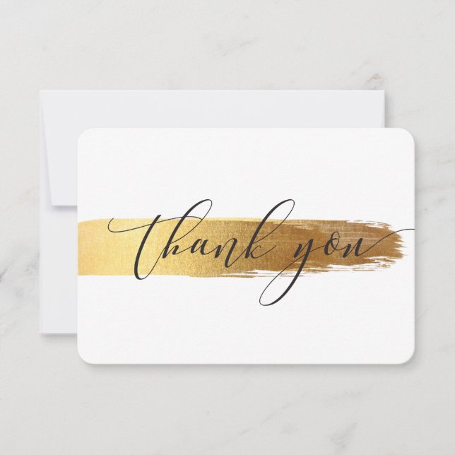 MODERN THANK YOU luxury calligraphy gold brush (Front)
