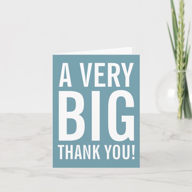 Modern Thank You note cards with big letters (Front)
